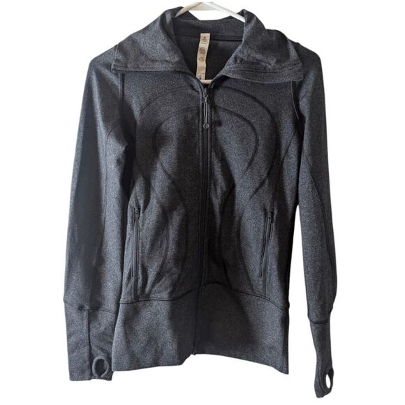 LULULEMON ATHLETICA In Stride Jacket In Heathered Black Size 2 - Picture 3 of 4